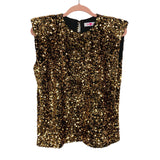 Buddy Love Gold Sequin with Shoulder Pads Sleeveless Top- Size S (sold out online)