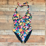 Show Me Your Mumu Black Fruit Print Ruffle One Piece- Size XXL (sold out online)