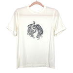 ABLE White Tiger Print Tee- Size XXS (see notes)