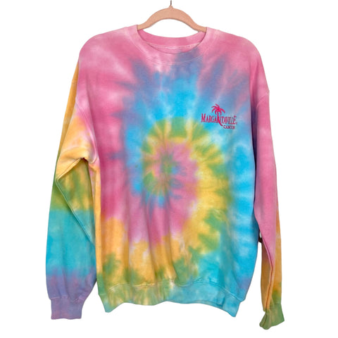 Margaritaville Cancun Pink/Blue/Yellow Tye Dye Sweatshirt- Size L