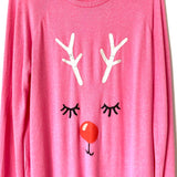 Make + Model Pink Reindeer Night Shirt- Size L