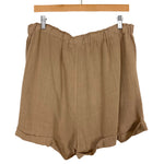 Amaryllis Tan Cuffed Front Pocket Shorts- Size 1X