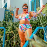 Fig Leaves Floral High Waisted Bikini Bottoms- Size 20 (BOTTOMS ONLY)