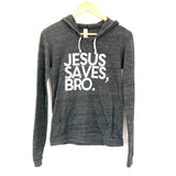Jesus Saves Bro Grey Heathered Hoodie- Size S