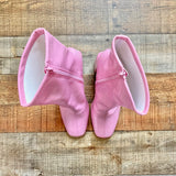 Heart in D Pink Faux Leather Booties- Size 7 (see notes)