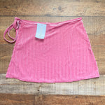 Dippin Daisy Pink Ribbed Velvet Side Tie Skirt NWT- Size XS