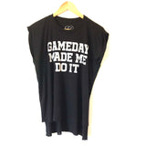 Live Love Gameday “Gameday Made Me Do It” Graphic Black Short Sleeve Top NWT- Size M