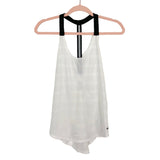 Nike White Sheer with Black Mesh Straps Loose Fit Dri-Fit Tank- Size S