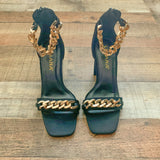 Liliana Black Gold Chain Chunky High Heels- Size 7 (In Great Condition!)