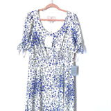 Gal Meets Glam Purple/Blue Floral Button Up Maxi Dress NWT- Size 14