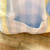 The Beaufort Bonnet Company Blue/White Checked with Yellow Straps Zipper Closed Bag