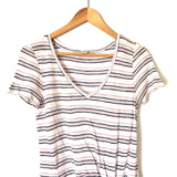 Express One Eleven Striped One Side Knotted Tee- Size XS