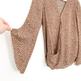 Amaryllis x Ashlee Nichols Animal Print Bell Sleeve Top - Size XS
