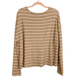 Anthropologie Brown and White Front Seam Sweater- Size XL (sold out online)