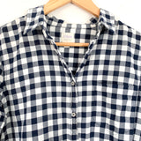 J Crew Boy Fit Gingham Button Up- Size M