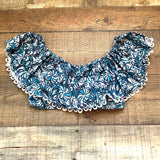No Brand Blue & White Pattern Off The Shoulder Bikini Top- Size S (We have matching bottoms)