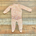 Spearmint Love Pink/Mustard Striped Footie Outfit- Size 3-6M