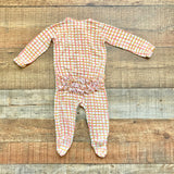 Spearmint Love Pink/Mustard Striped Footie Outfit- Size 3-6M