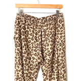 Monrow Animal Print Pull On Distressed Hem Pants- Size M (Inseam 26")