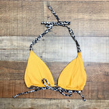 Becca (no tag) Animal Print/Golden Yellow Reversible Padded Triangle Bikini Top- Size ~M (we have matching bottoms, see notes)