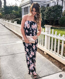 Bevello Mirco Pleated Black Floral Strapless Dress NWT- Size S