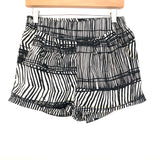 H&M Black Patterned Cotton Shorts- Size 6