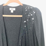 Ann Taylor Loft Grey Sequin Cardigan- Size S