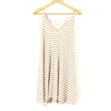 Lush Striped Ribbed Lace Up Back Mini Dress- Size XS