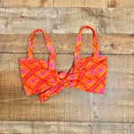 Show Me Your Mumu x Barbie Orange/Pink Floral Padded Bikini Top- Size XXL (we have matching bottoms)