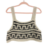 No Brand Beige/Black Crochet Cropped Tank- Size ~S (see notes)