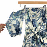 Shein Blue Floral Print Off the Shoulder Dress- Size S