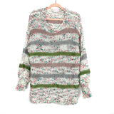 Pink Lily Open Knit Rainbow Flex Sweater- Size S