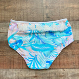 No Brand White/Blue Palm Print Tassel Bikini Bottoms- Size M (we have matching top)