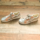 Dolce Vita Silver Sparkle Real Fur Sneakers- Size 7.5