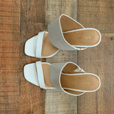 Express White Heeled Sandals- Size 8