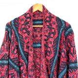 No Brand Pink & Navy Knit Waterfall Patterned Cardigan- Size ~S