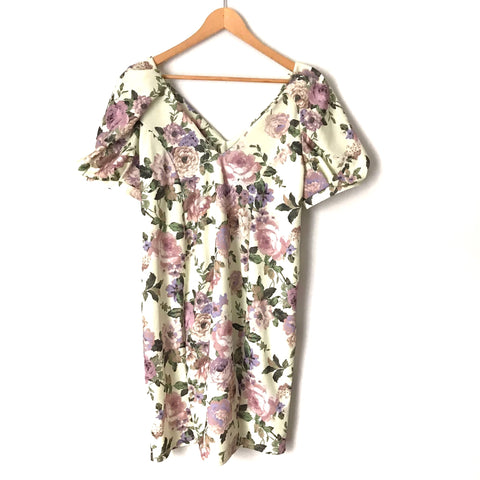 ASOS Floral Print V Neck Dress- Size 14