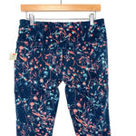 Sweaty Betty Blue Mystical Floral Print Power Sculpt 7/8 Workout Leggings NWT- Size L (Inseam 24")