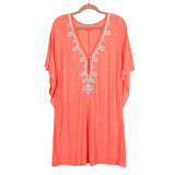 Lily Pulitzer Heathered Orange with White Fabric Detail Neckline Cover Up Dress- Size L