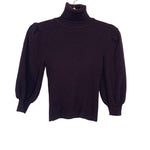 Zara Dark Plum Turtleneck Bubble Sleeve Top- Size USA S