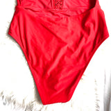 Aerie Red Crochet Front One Piece- Size XL (see notes)