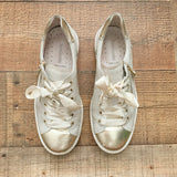 NeroGiardini White Glitter Side Zip Sneaker- Size 37 (See Notes)