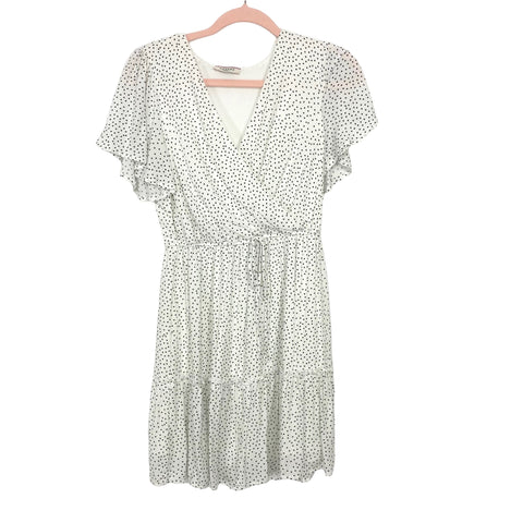 Andree By Unit Polka Dot Flutter Sleeve Dress- Size XS