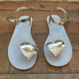 Mark’s Gold Heart Flat Sandals- Size 8