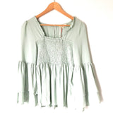 Entro Smocked Bodice Bell Sleeve Blouse NWT- Size S