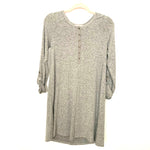Z Supply Heathered Grey Button Up Roll Tab Sleeve Super Soft Dress NWT- Size S