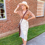 Allie Rose Animal Print Midi Skirt- Size S