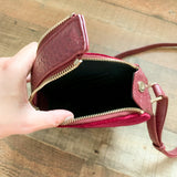 Free People Burgundy Velvet Round Crossbody