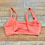 Aerie Shiny Orange Ribbed Padded Bikini Top- Size XL