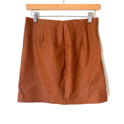 Idem Ditto Faux Leather Snakeskin Print Mini Skirt- Size M